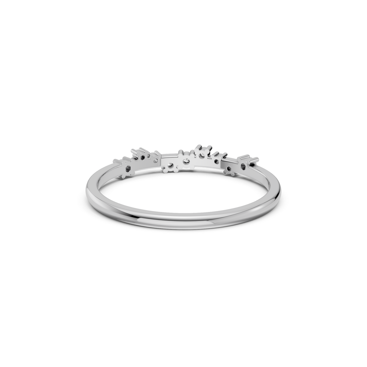 Graduated Round Cut Lab Grown Diamond Cluster Stackable Band