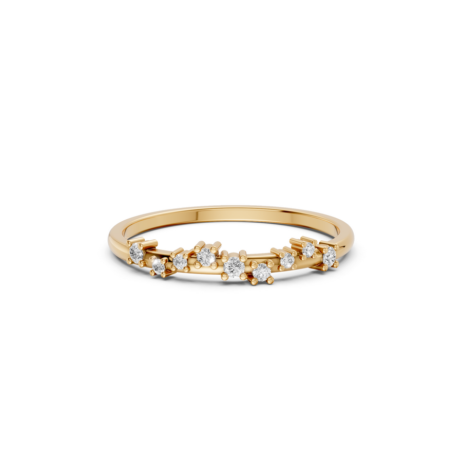 Graduated Round Cut Lab Grown Diamond Cluster Stackable Band