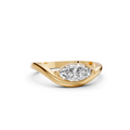 Marquise Diamond Curved Solitaire Engagement Ring