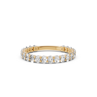 Oval Diamond Prong Set Half Eternity Stackable Wedding Band