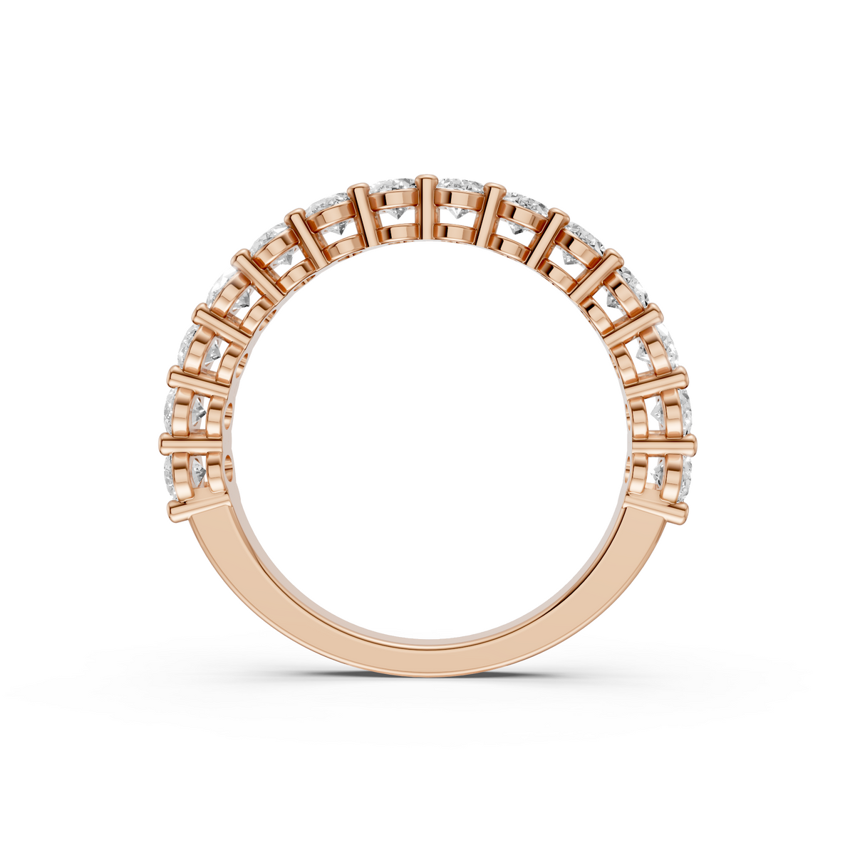 Half Eternity Oval Diamond Statement Wedding Band