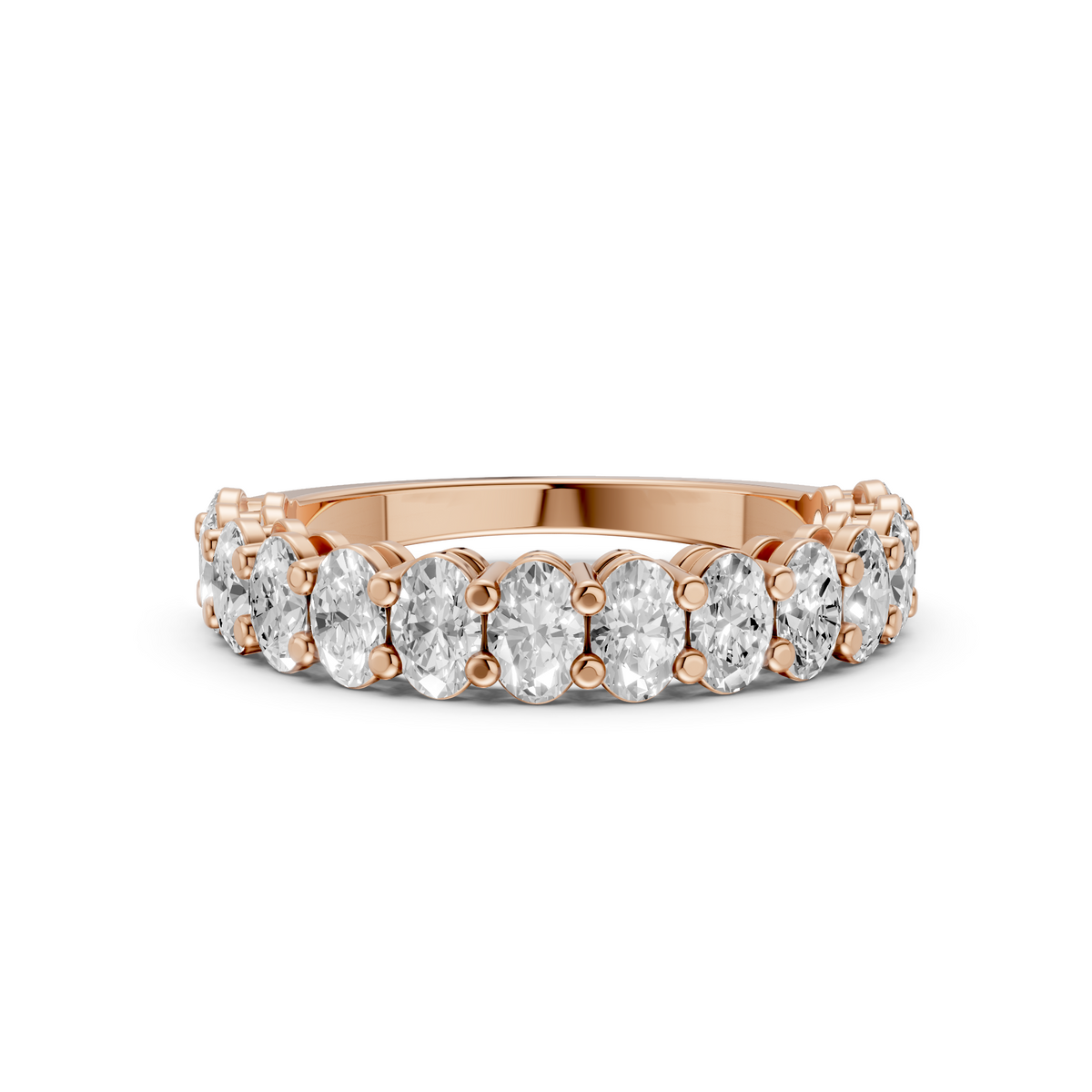 Half Eternity Oval Diamond Statement Wedding Band