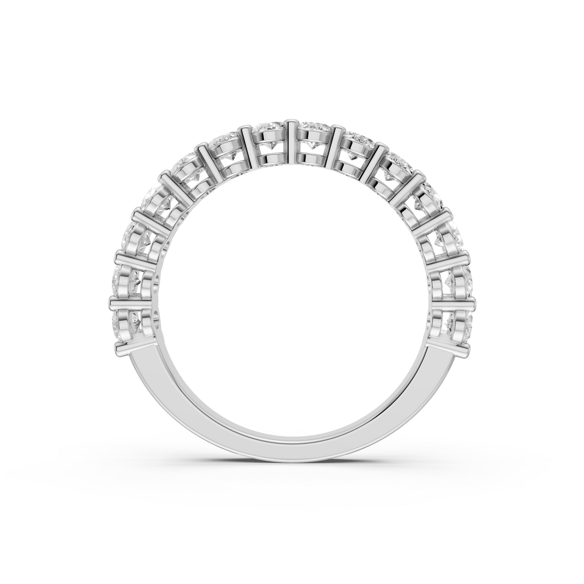 Half Eternity Oval Diamond Statement Wedding Band
