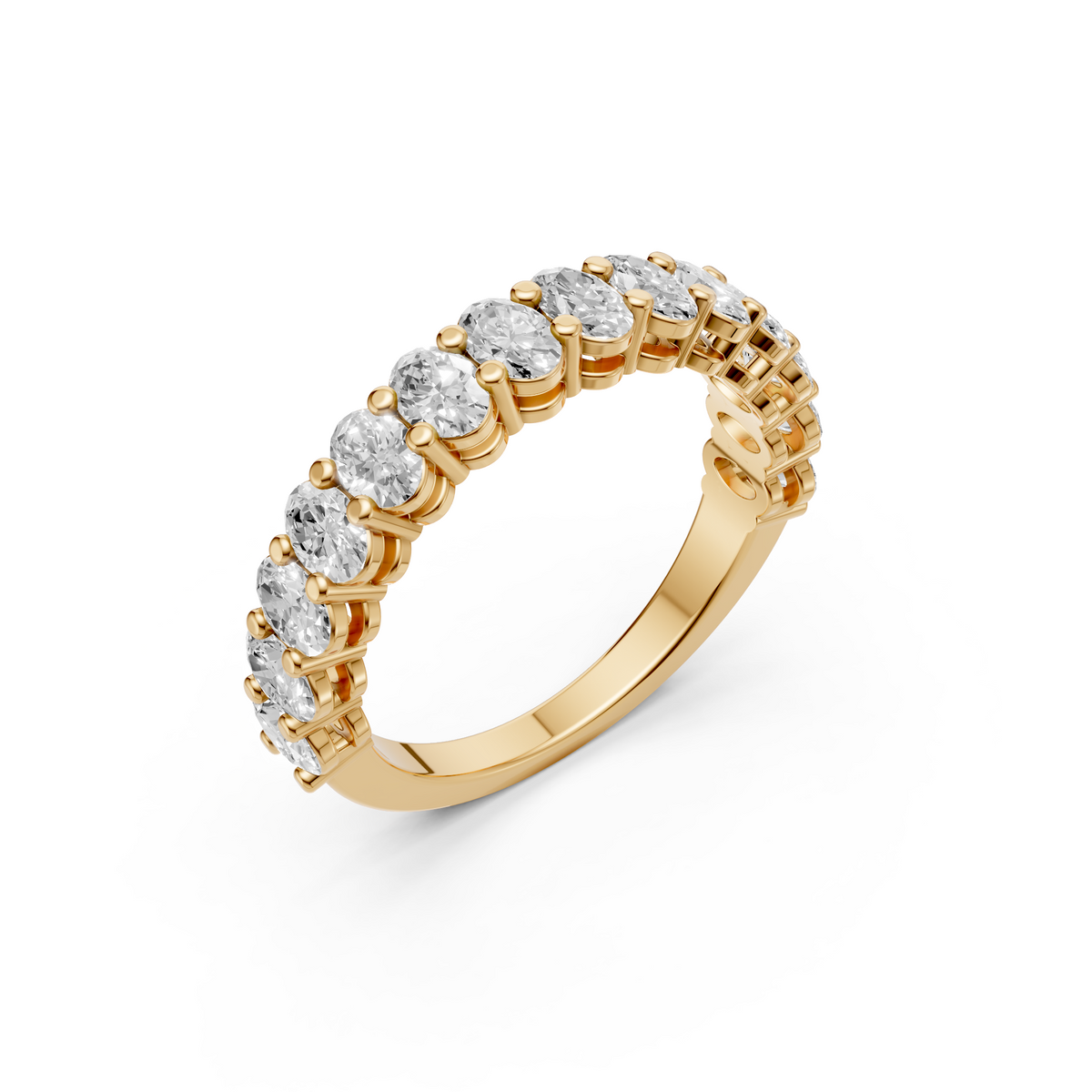 Half Eternity Oval Diamond Statement Wedding Band