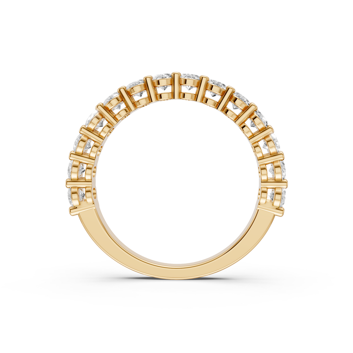 Half Eternity Oval Diamond Statement Wedding Band