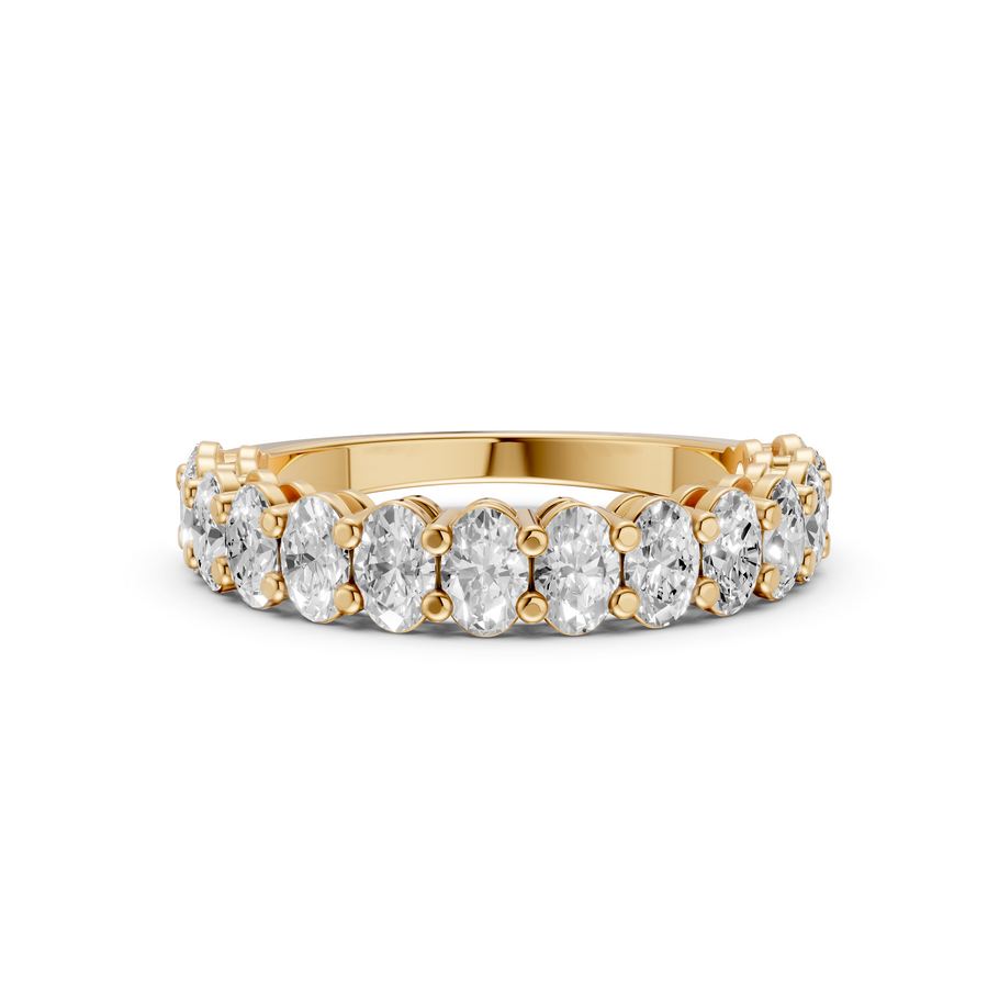 Half Eternity Oval Diamond Statement Wedding Band