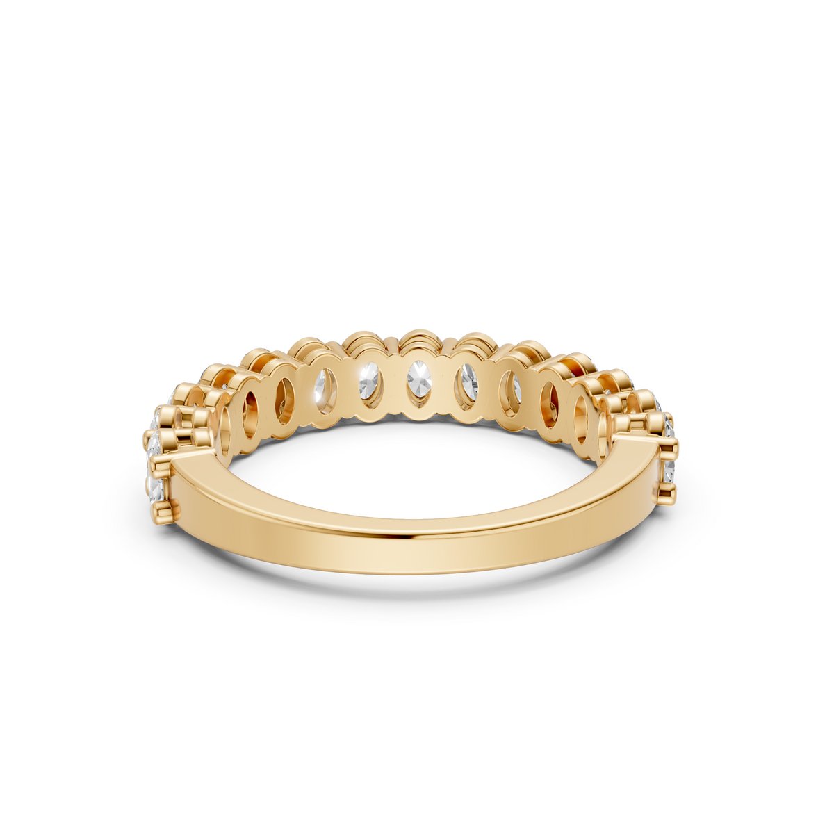 Half Eternity Oval Diamond Statement Wedding Band