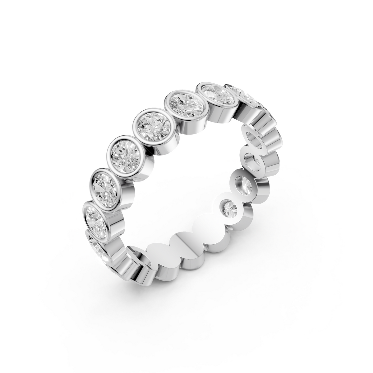Celeste Full Eternity Oval Diamond Stackable Band