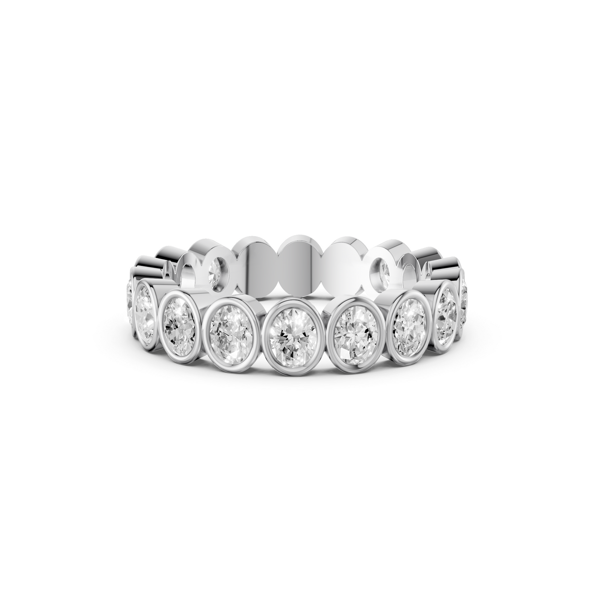 Celeste Full Eternity Oval Diamond Stackable Band