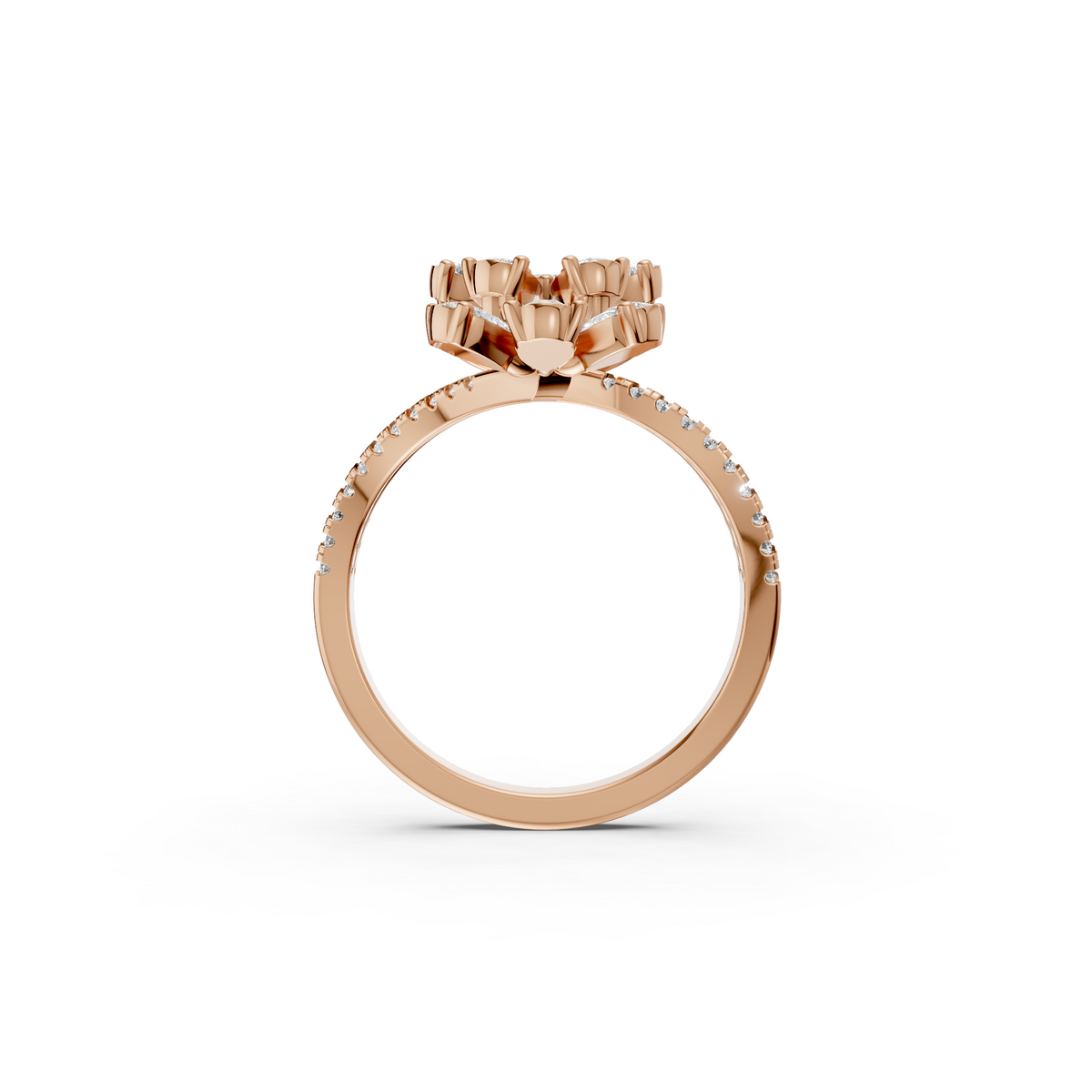 Floral Statement with Multi-Petal Flower Design Ring