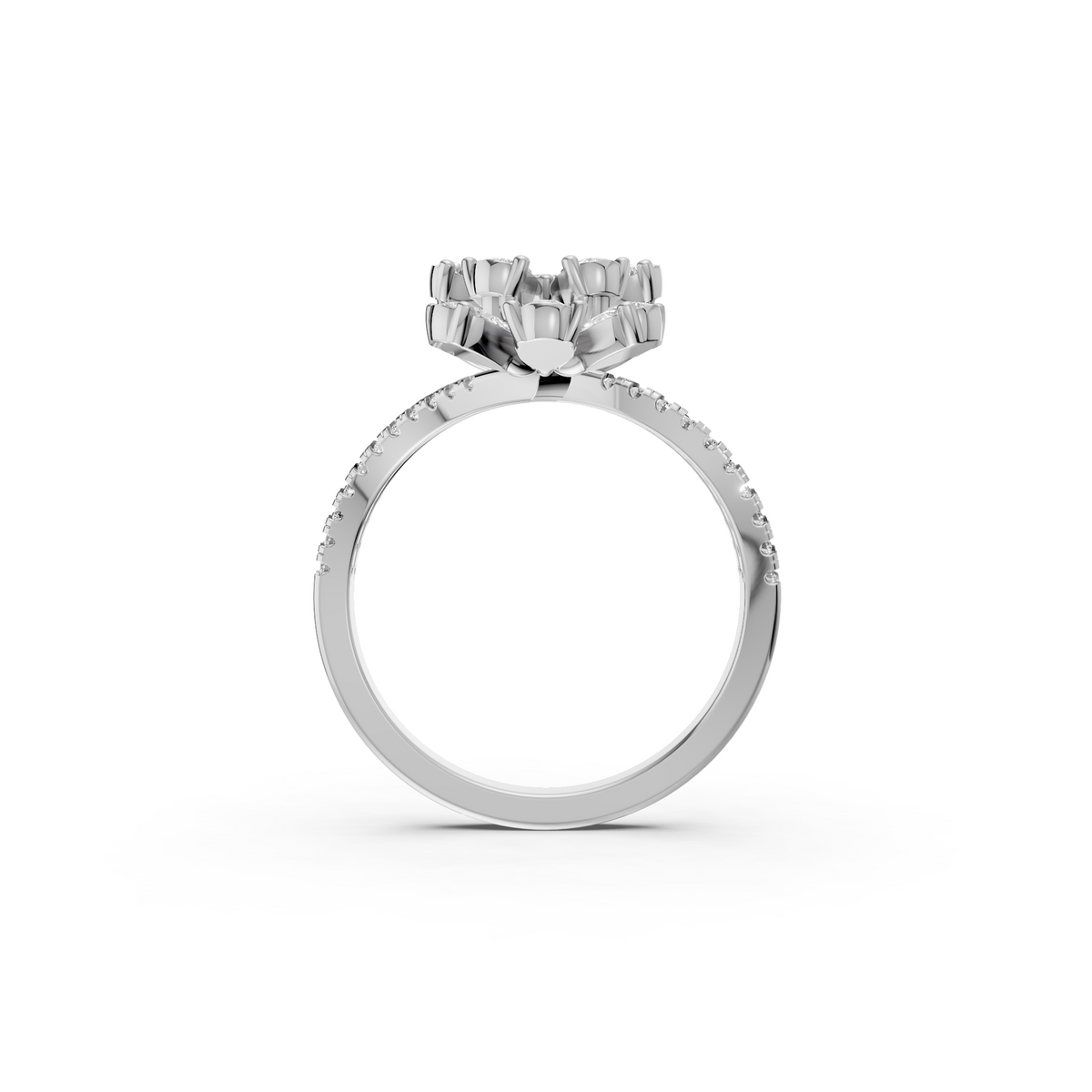 Floral Statement with Multi-Petal Flower Design Ring