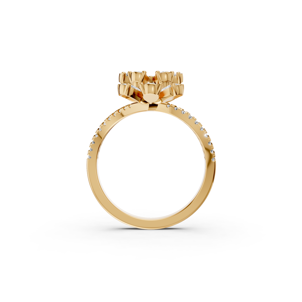 Floral Statement with Multi-Petal Flower Design Ring