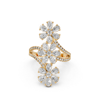 Floral Statement with Multi-Petal Flower Design Ring