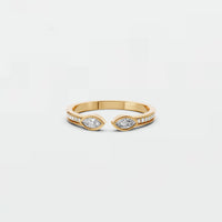 Marquise Diamond Open Bypass Pavé Ring