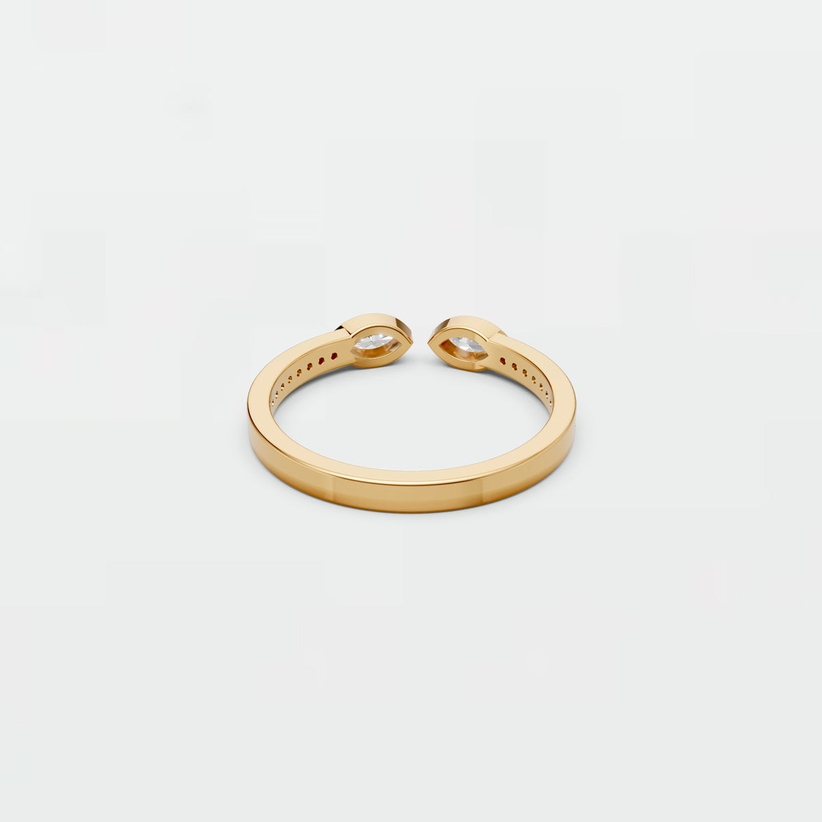 Marquise Diamond Open Bypass Pavé Ring