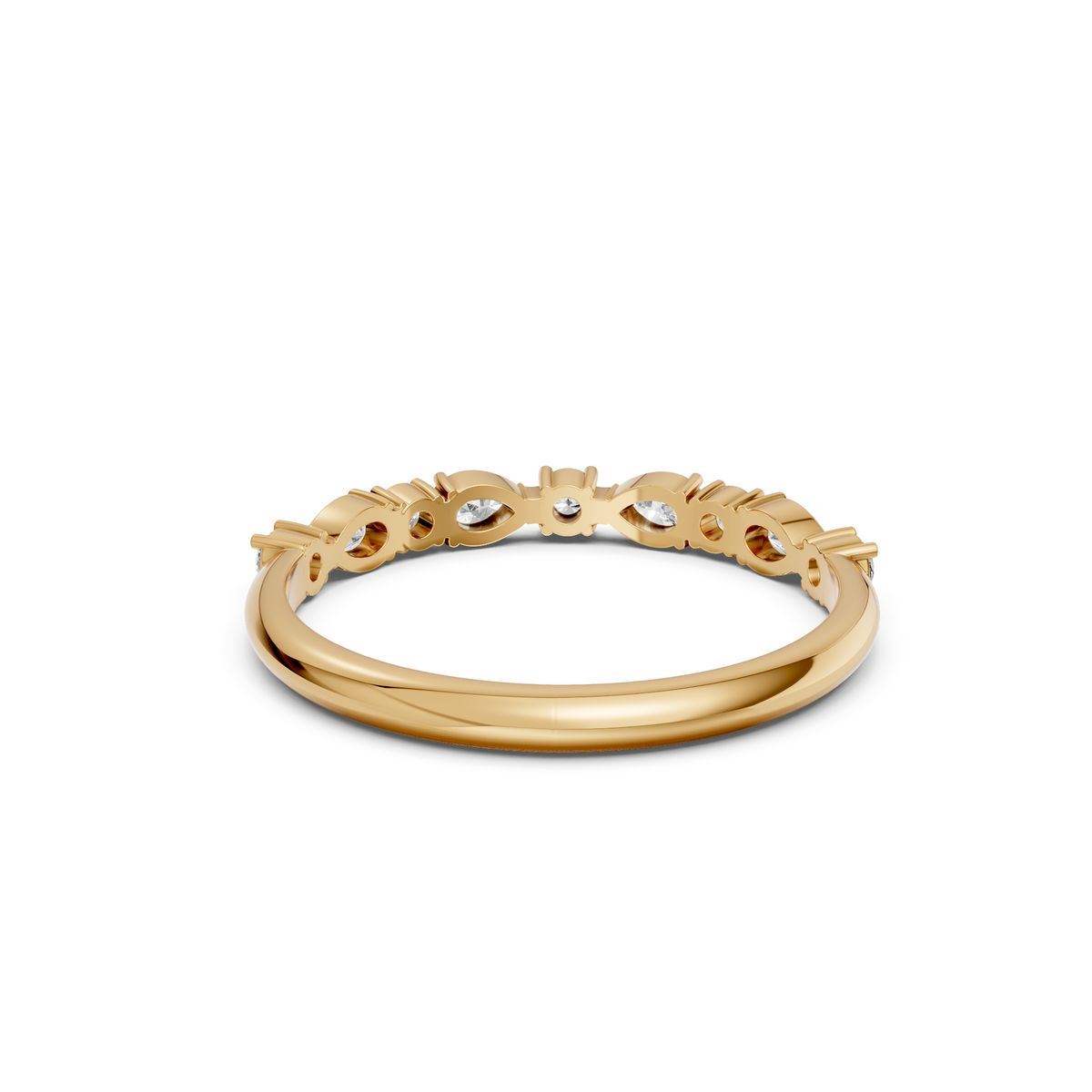 Meadow Pear & Round Diamond Half Eternity Band