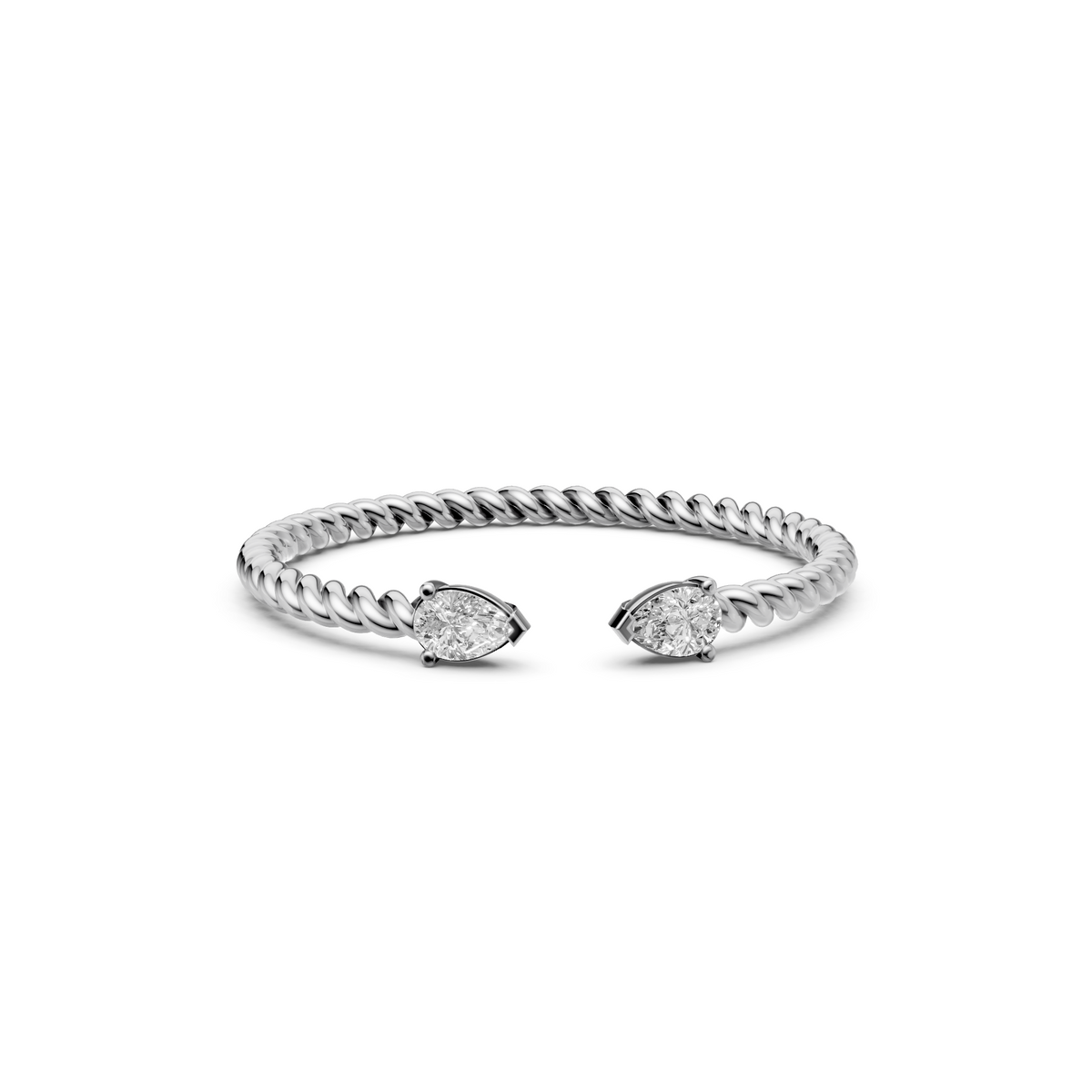 Celeste Twisted Rope Pear Diamond Wedding Band