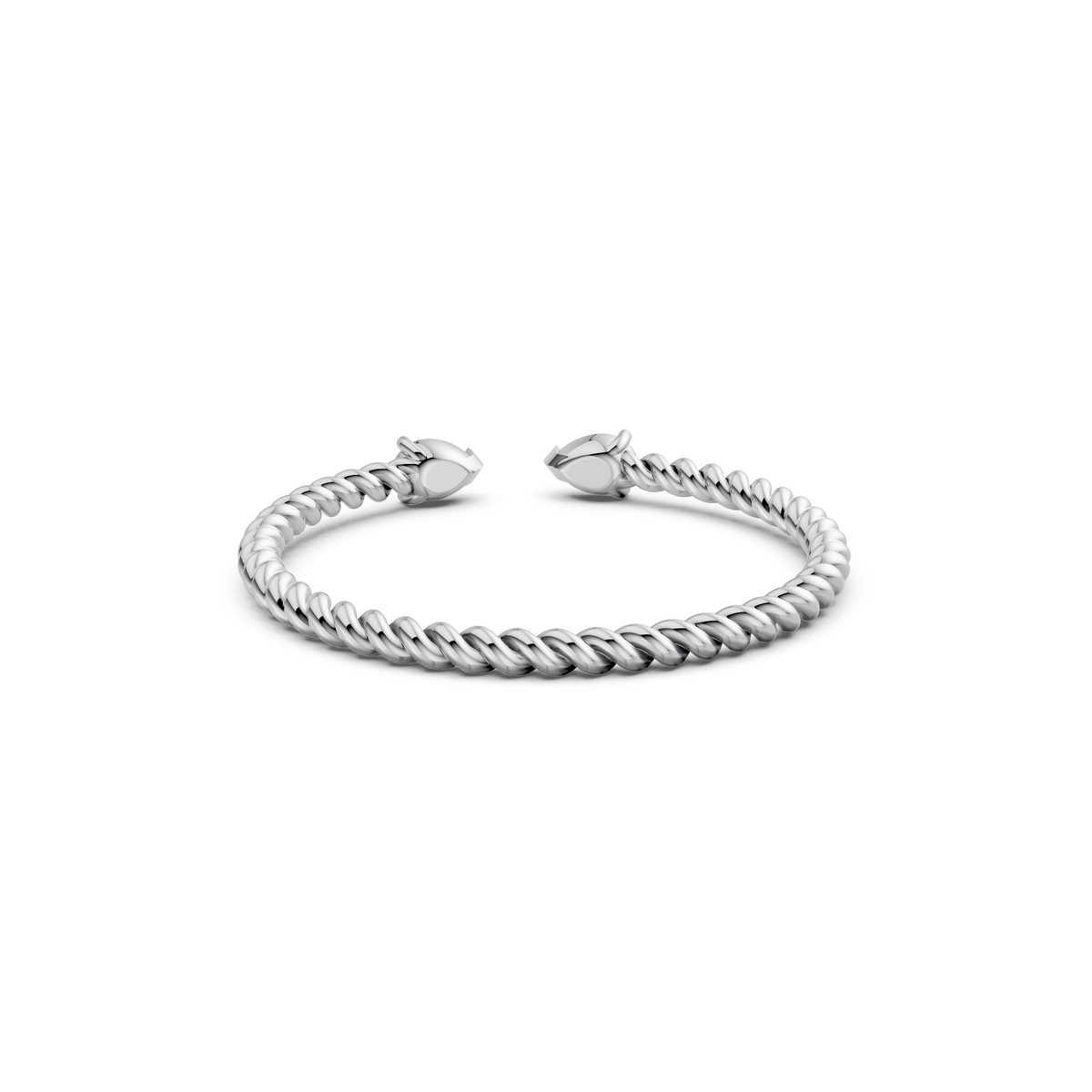 Celeste Twisted Rope Pear Diamond Wedding Band