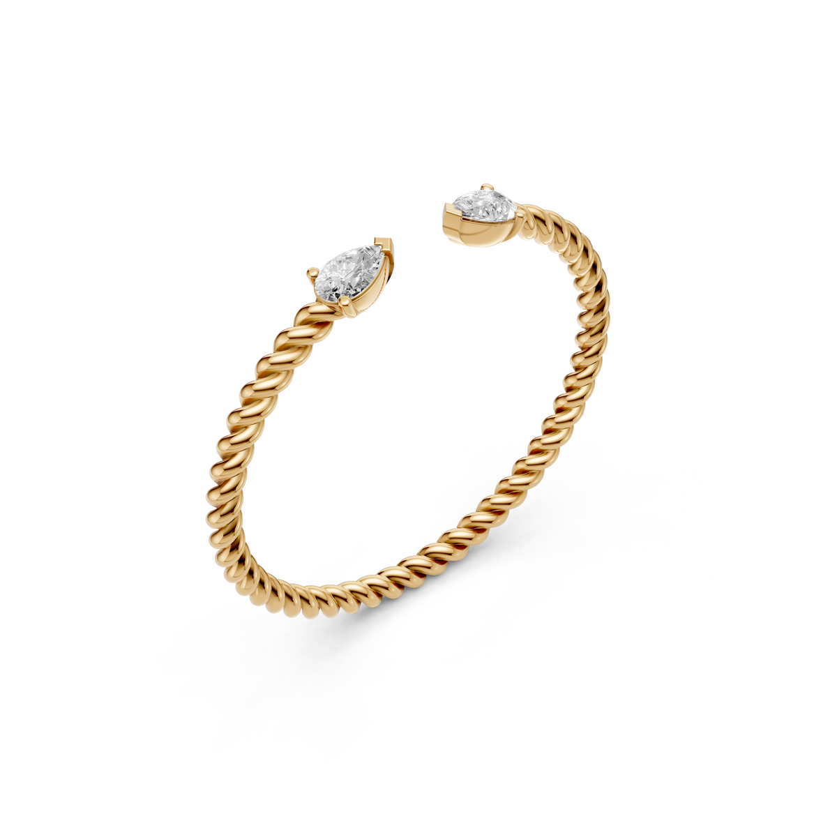 Celeste Twisted Rope Pear Diamond Wedding Band