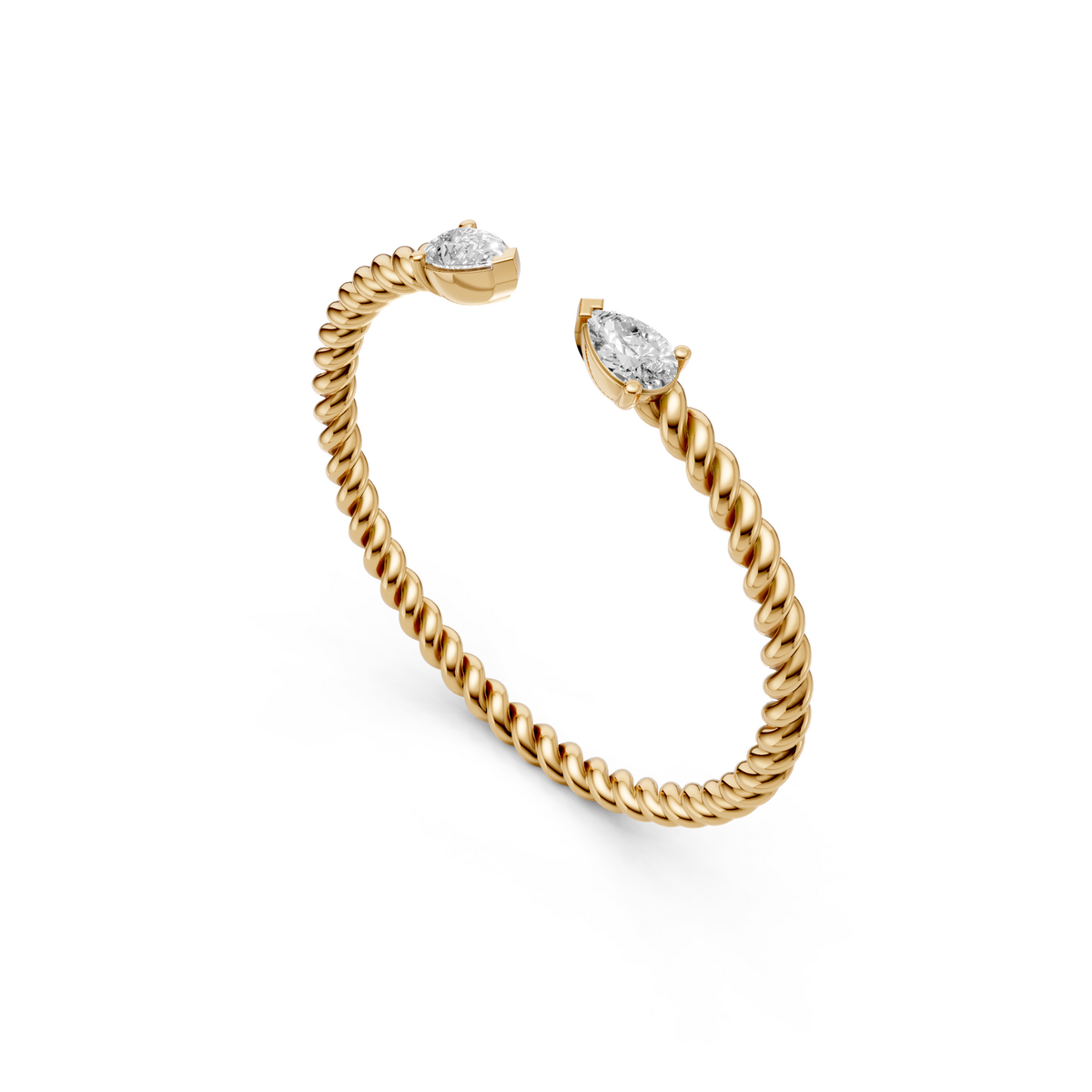 Celeste Twisted Rope Pear Diamond Wedding Band