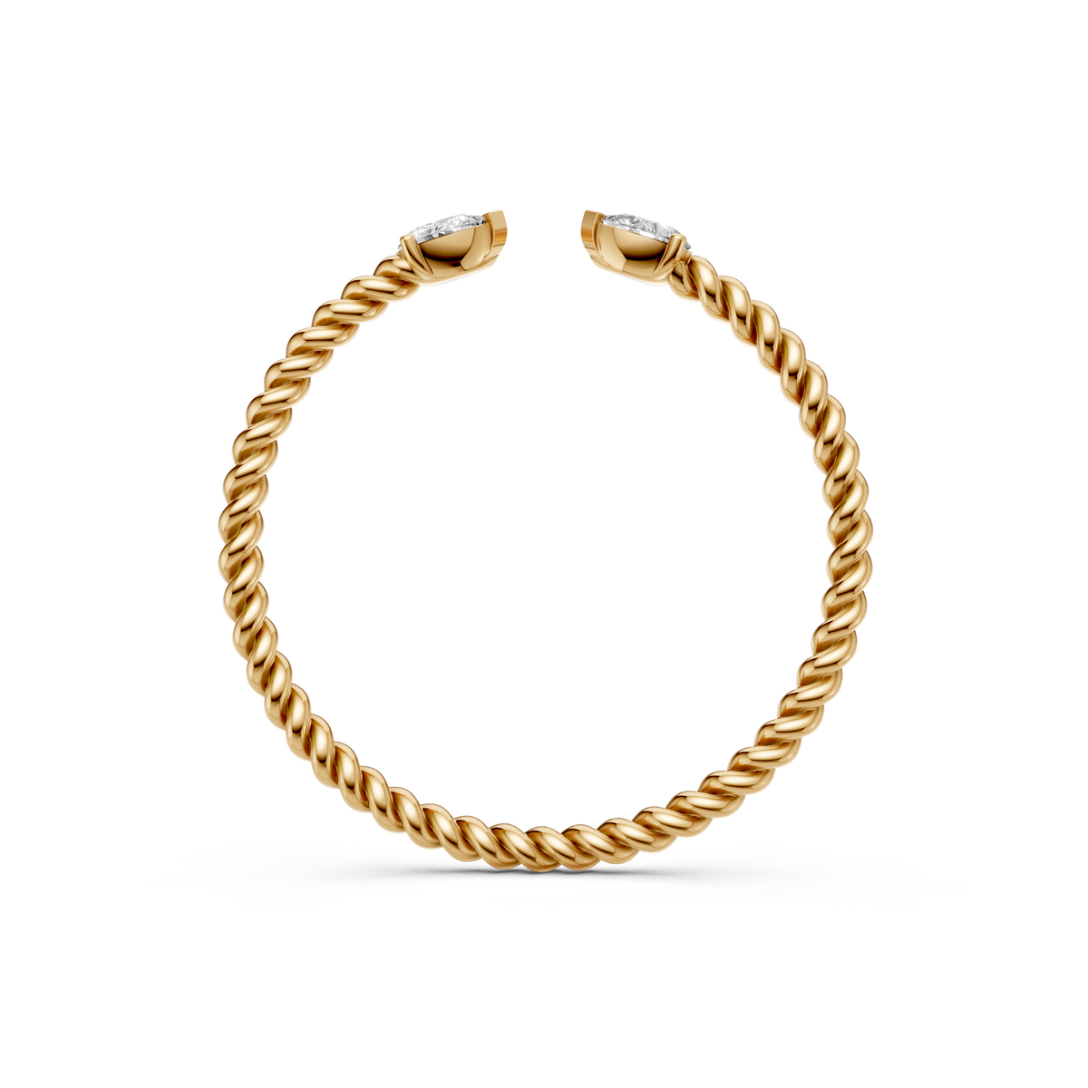 Celeste Twisted Rope Pear Diamond Wedding Band