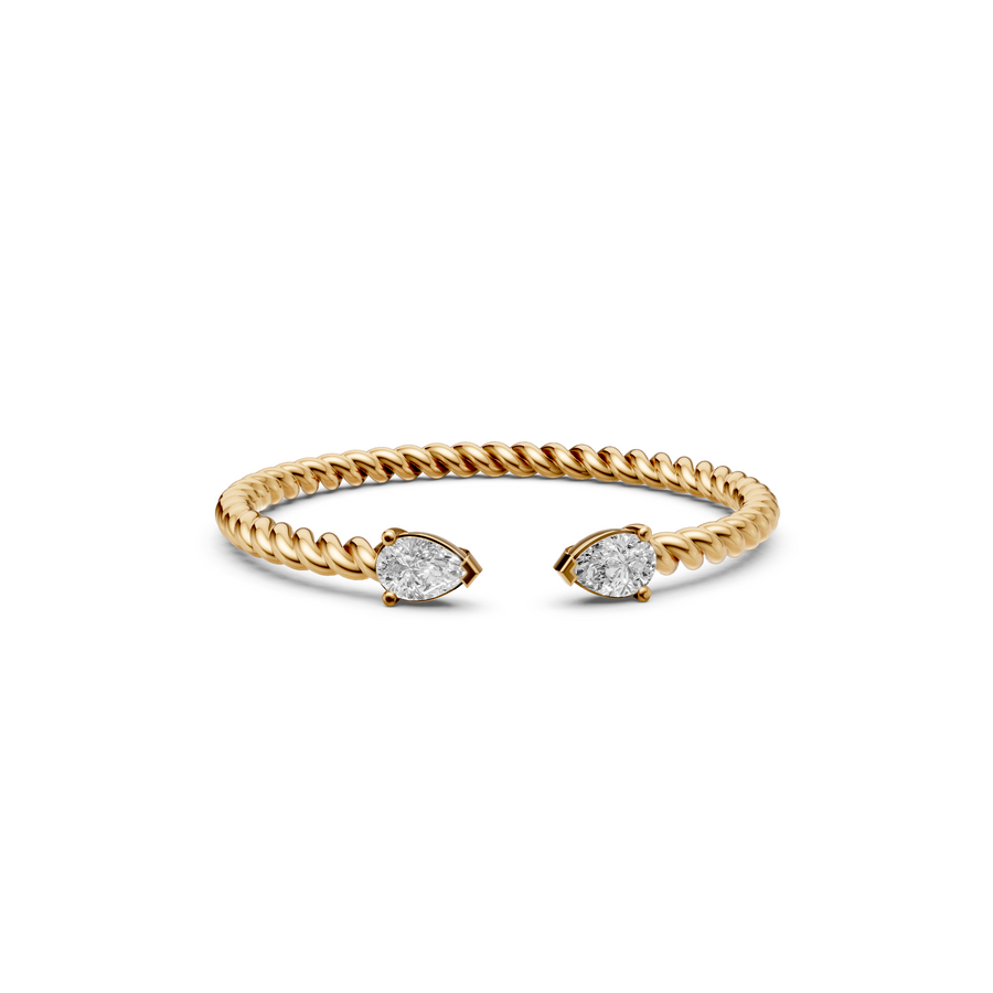 Celeste Twisted Rope Pear Diamond Wedding Band
