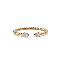 Celeste Twisted Rope Pear Diamond Wedding Band