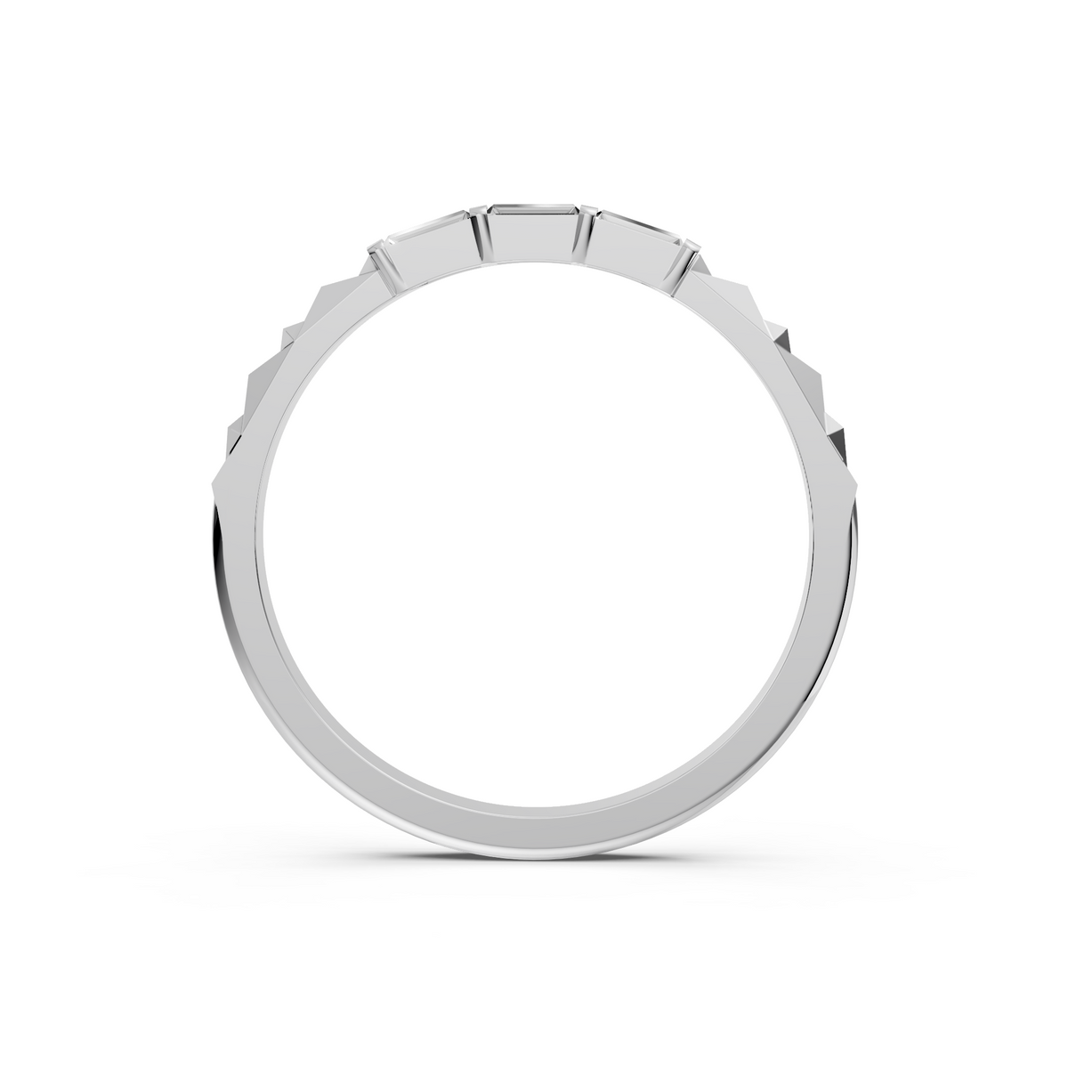 Horizontal Three Stone Baguette Lab Diamond Stacking Band