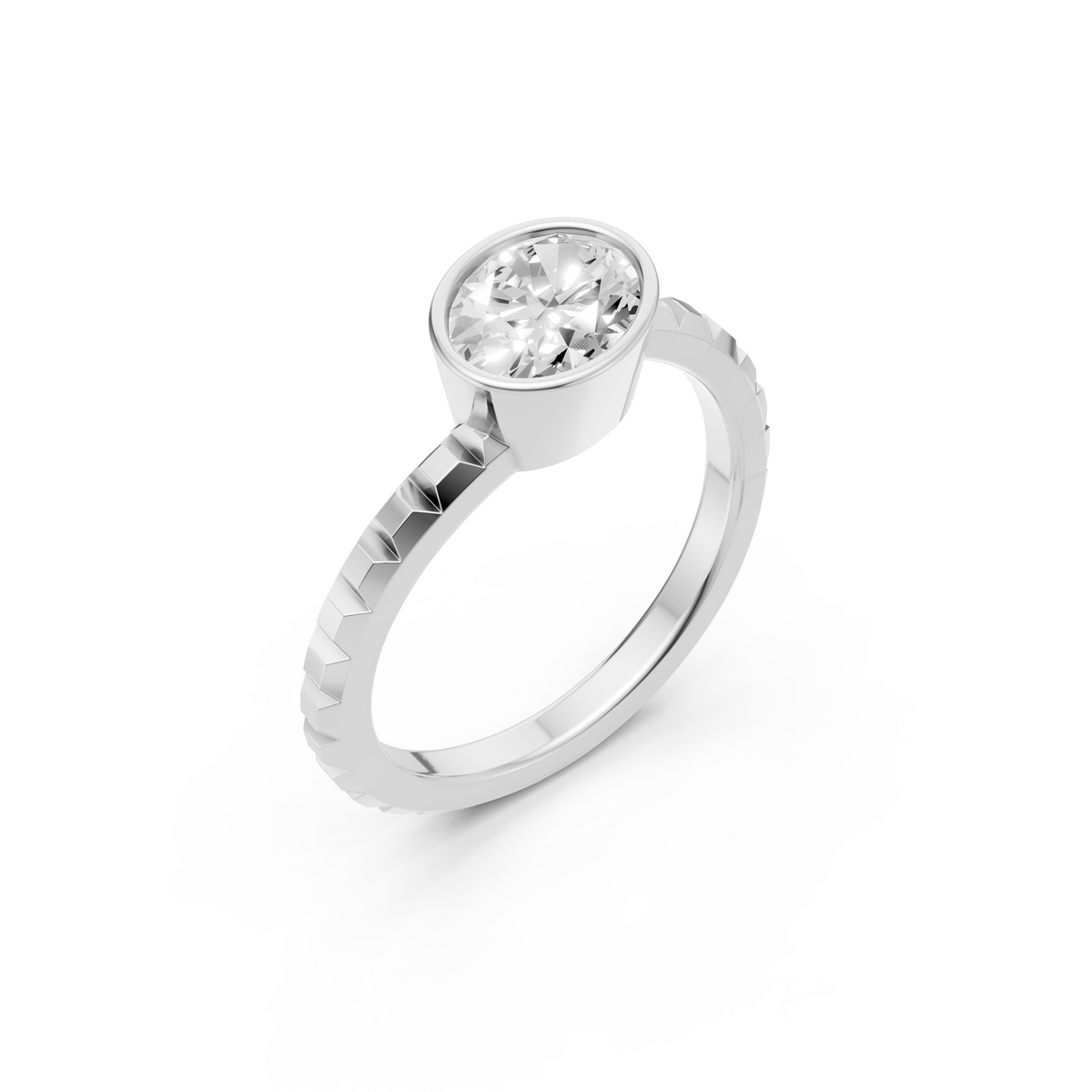 Minimalist Diamond Solitaire Engagement Ring
