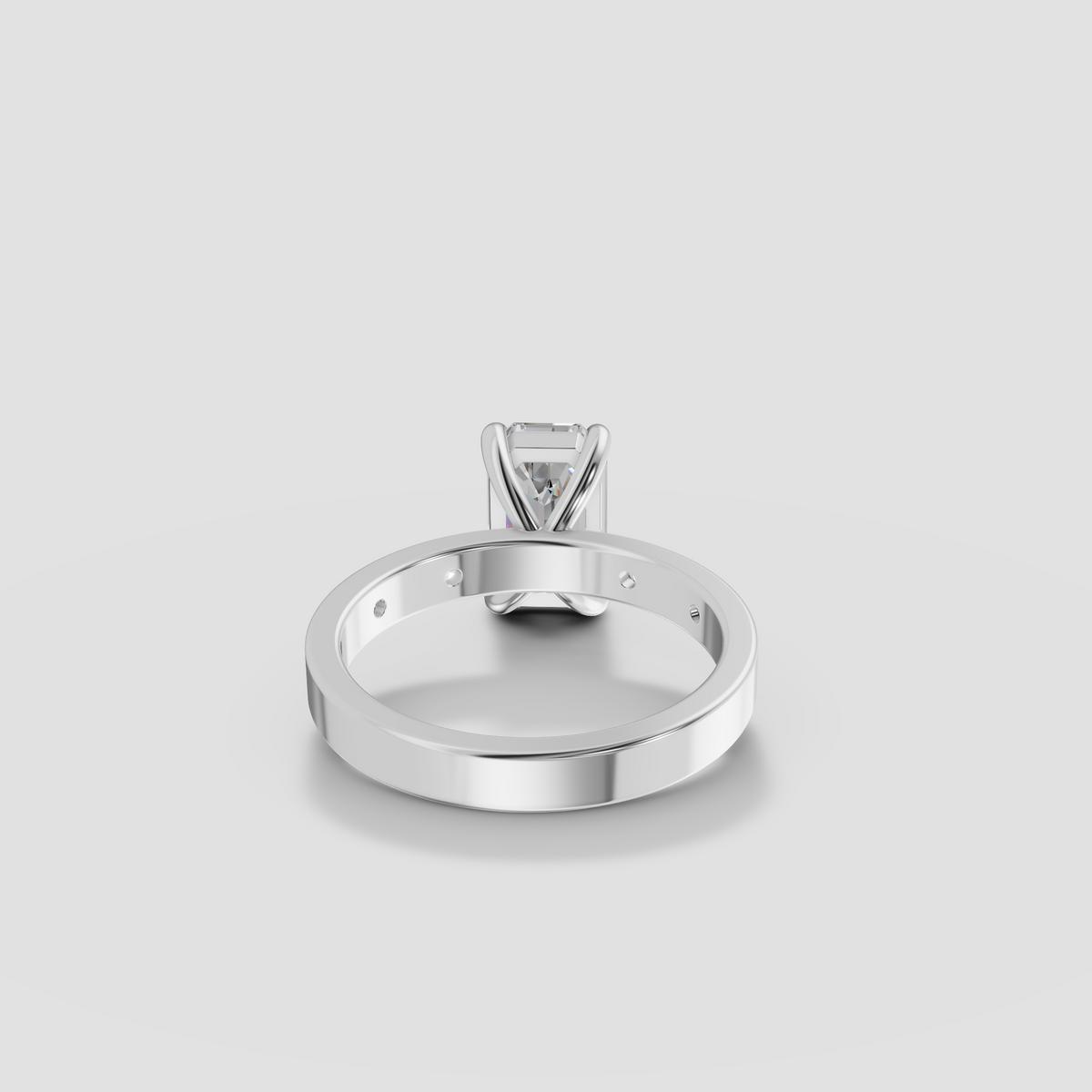 Emerald Cut Diamond Engagement Ring, IGI Certified in Solid Gold