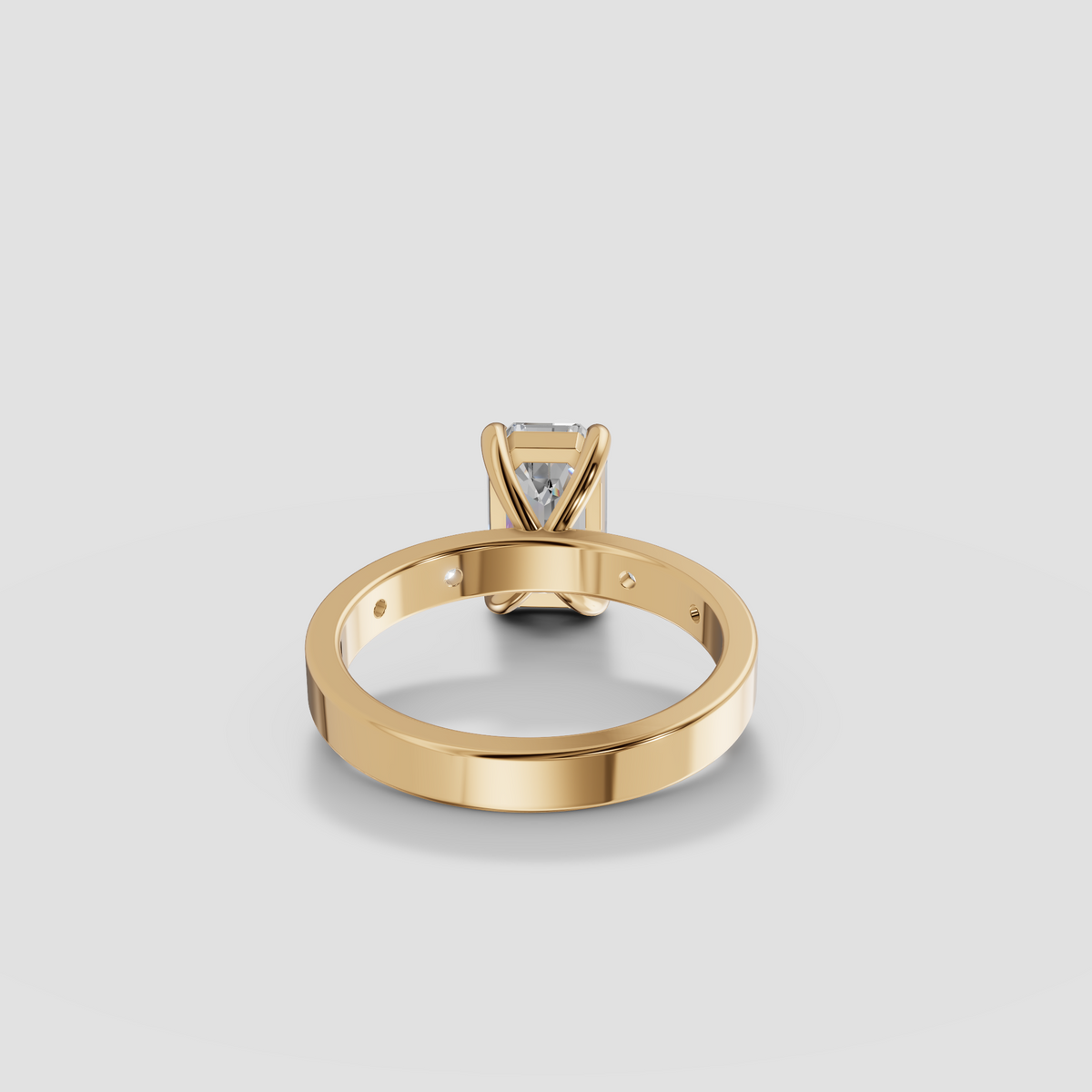 Emerald Cut Diamond Engagement Ring, IGI Certified in Solid Gold