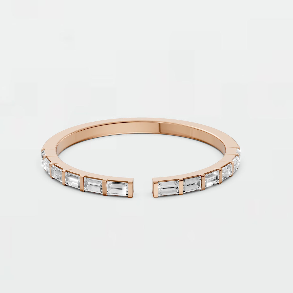 Elara Open Baguette Diamond Stacking Band