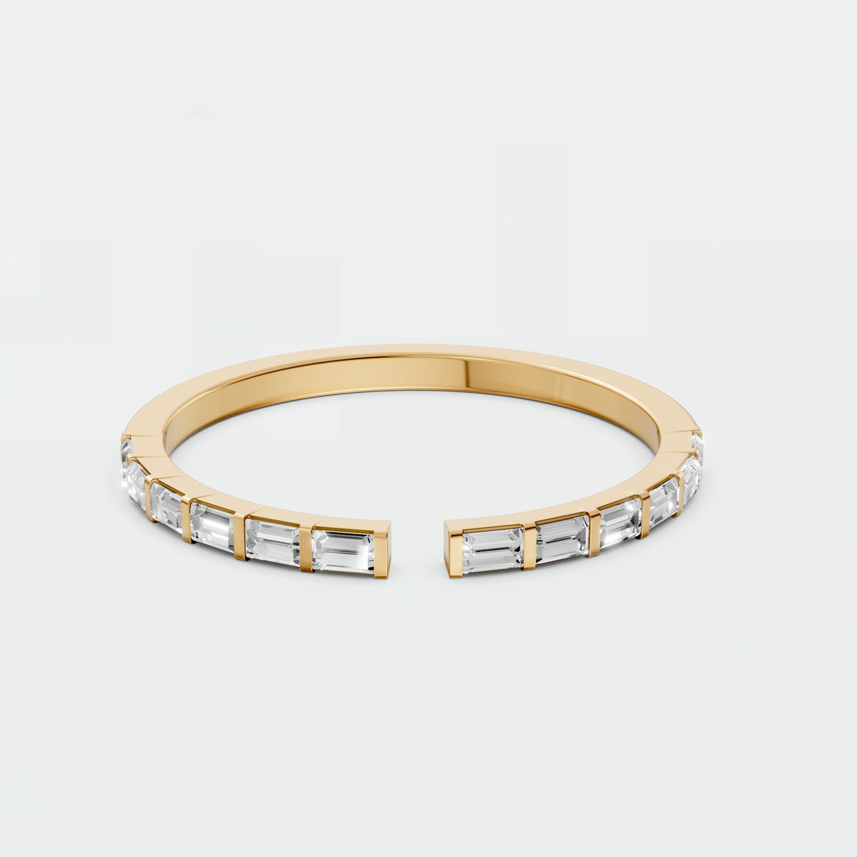 Elara Open Baguette Diamond Stacking Band