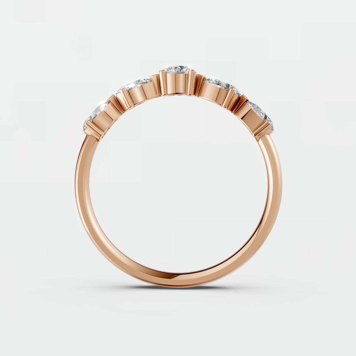 Celestia Multi Shape Round & Pear Diamond Wedding Band