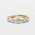 Celestia Multi Shape Round & Pear Diamond Wedding Band