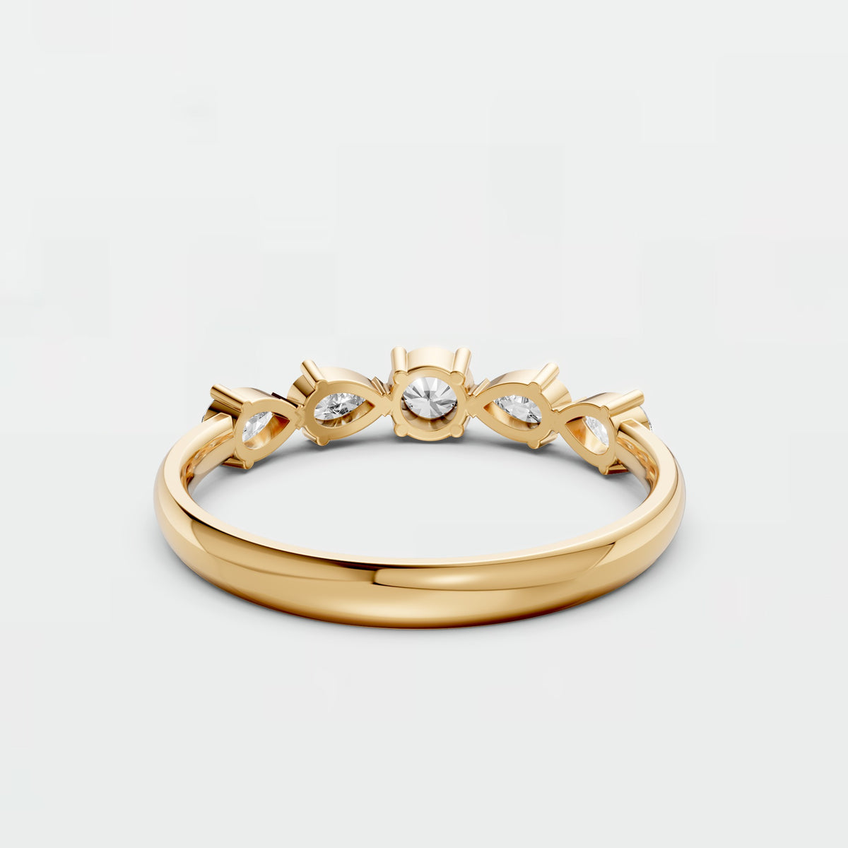 Celestia Multi Shape Round & Pear Diamond Wedding Band