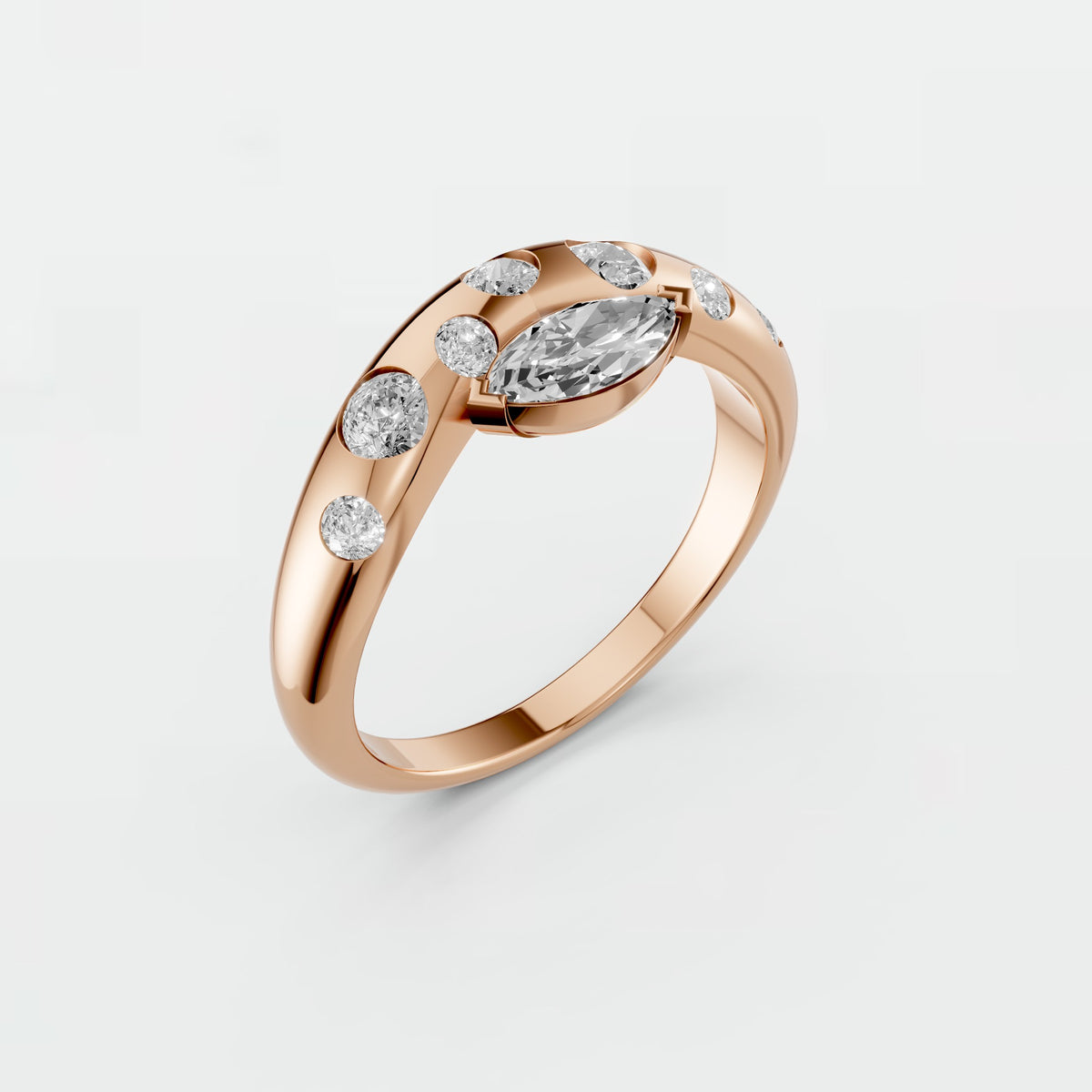 Seraphina Marquise & Round Diamond Bypass Ring