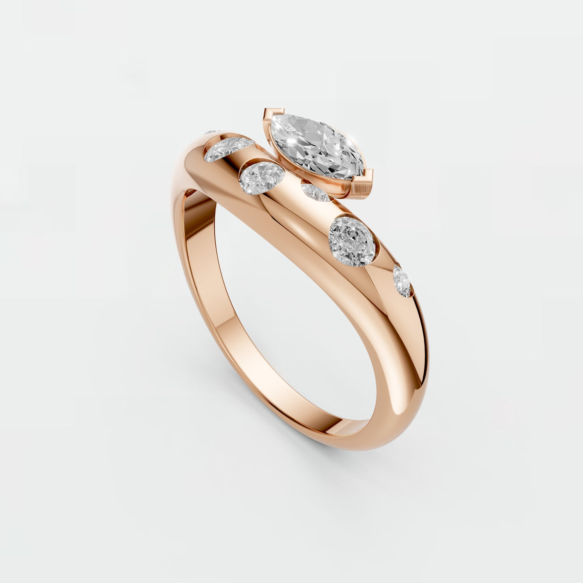 Seraphina Marquise & Round Diamond Bypass Ring