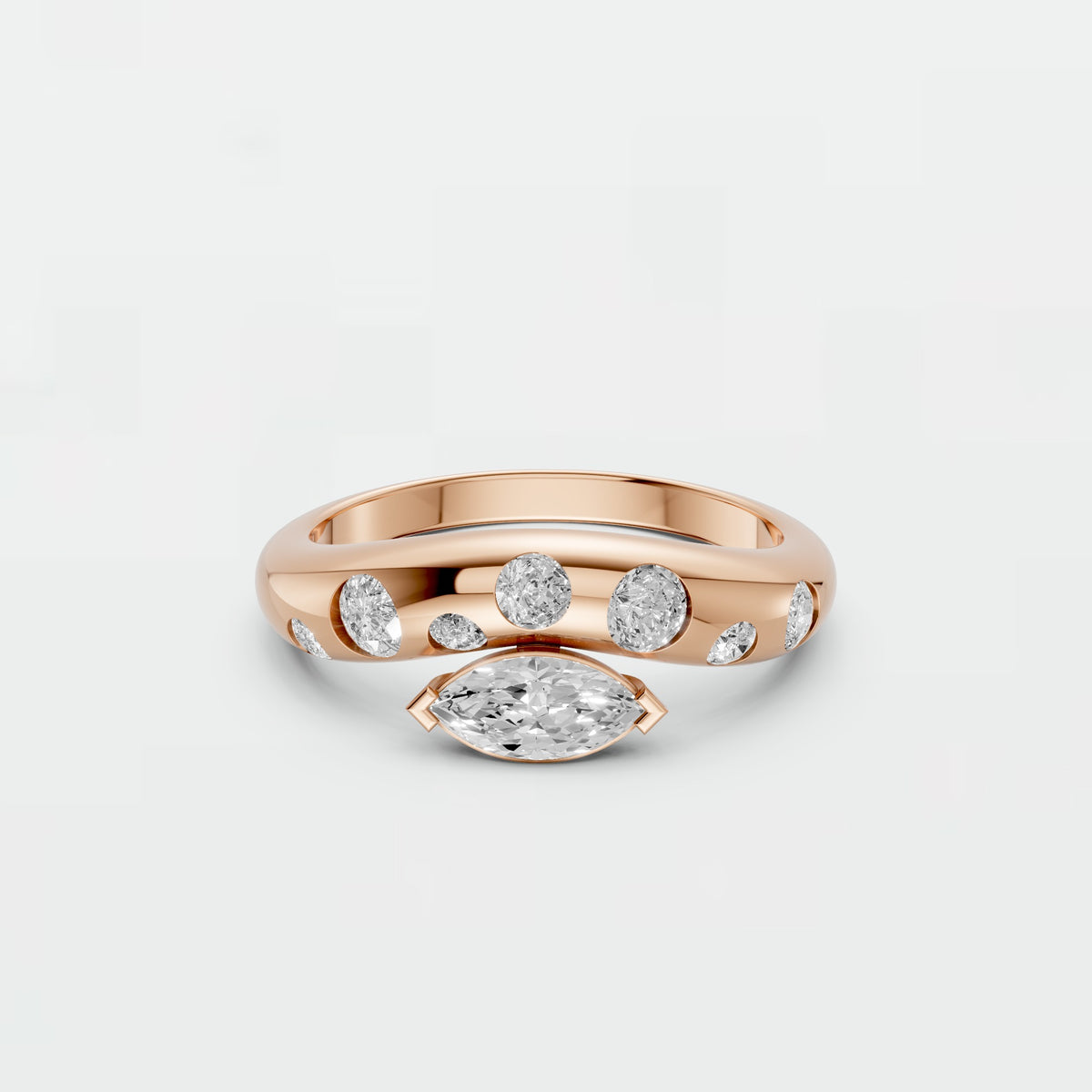 Seraphina Marquise & Round Diamond Bypass Ring