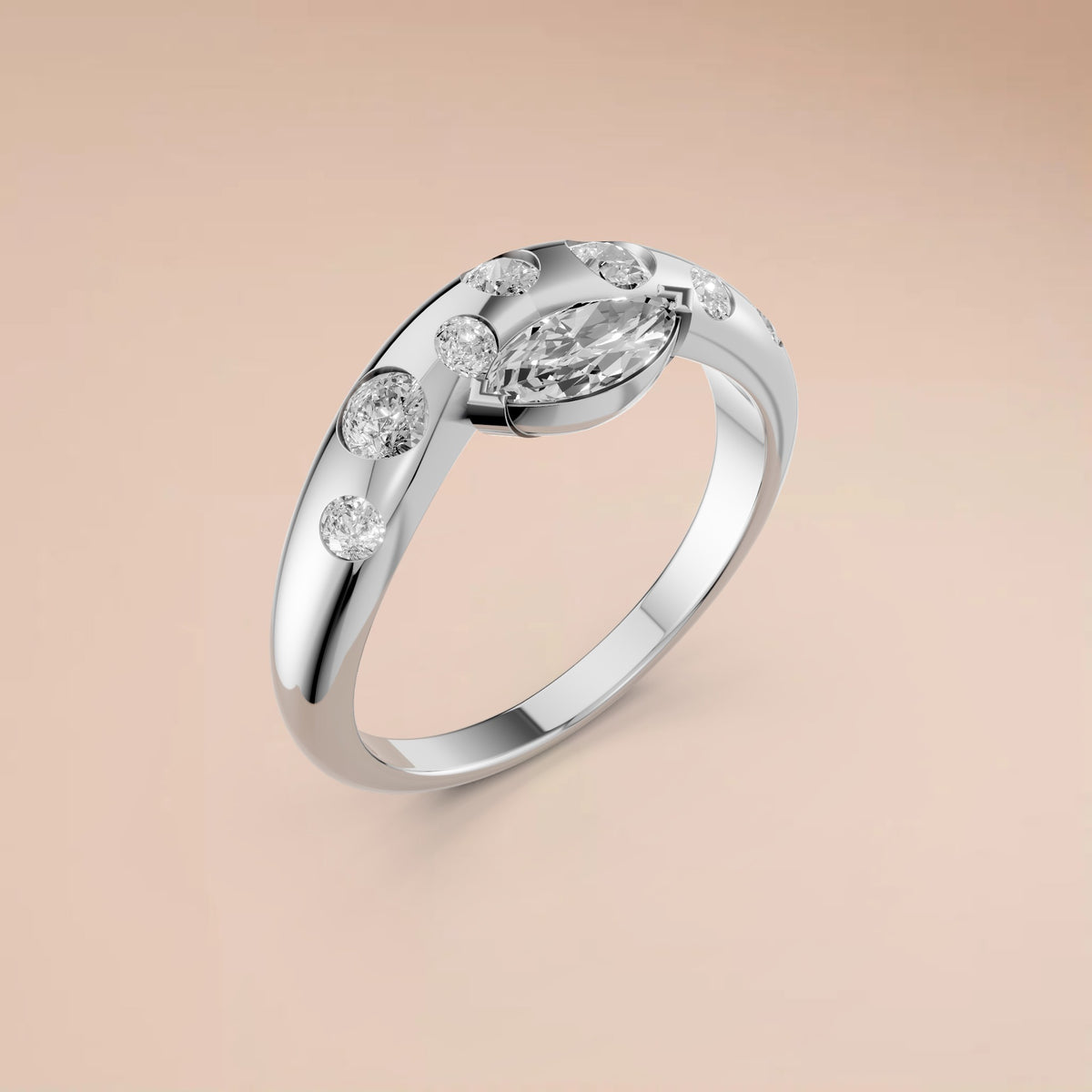 Seraphina Marquise & Round Diamond Bypass Ring