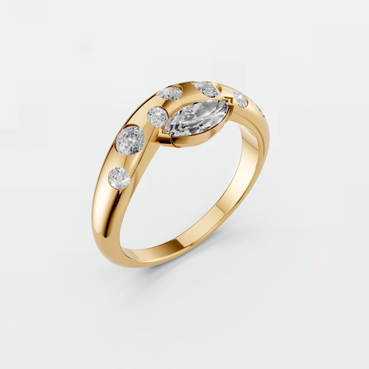 Seraphina Marquise & Round Diamond Bypass Ring