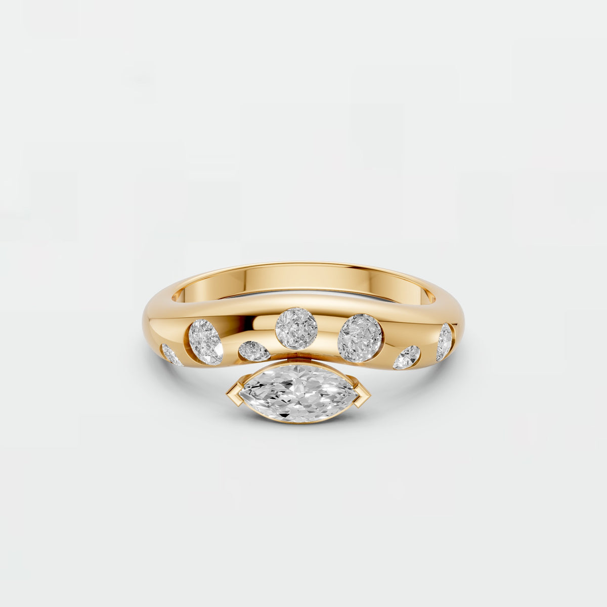 Seraphina Marquise & Round Diamond Bypass Ring