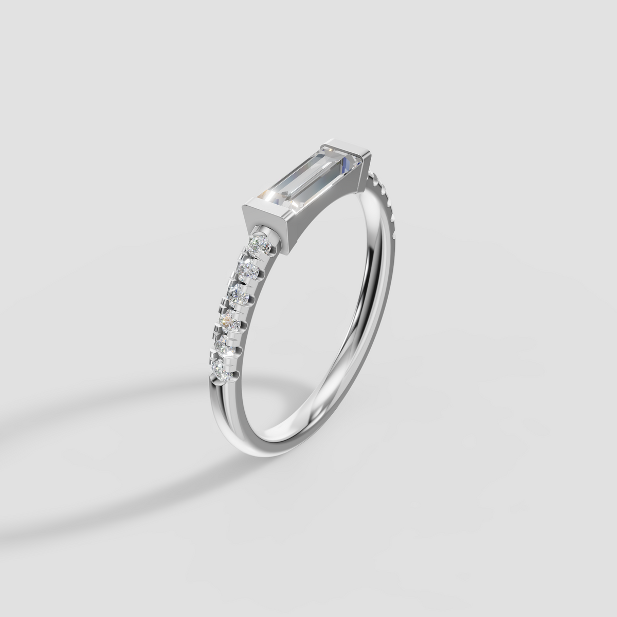 Baguette Diamond Pave Statement Ring in 14K Yellow Gold