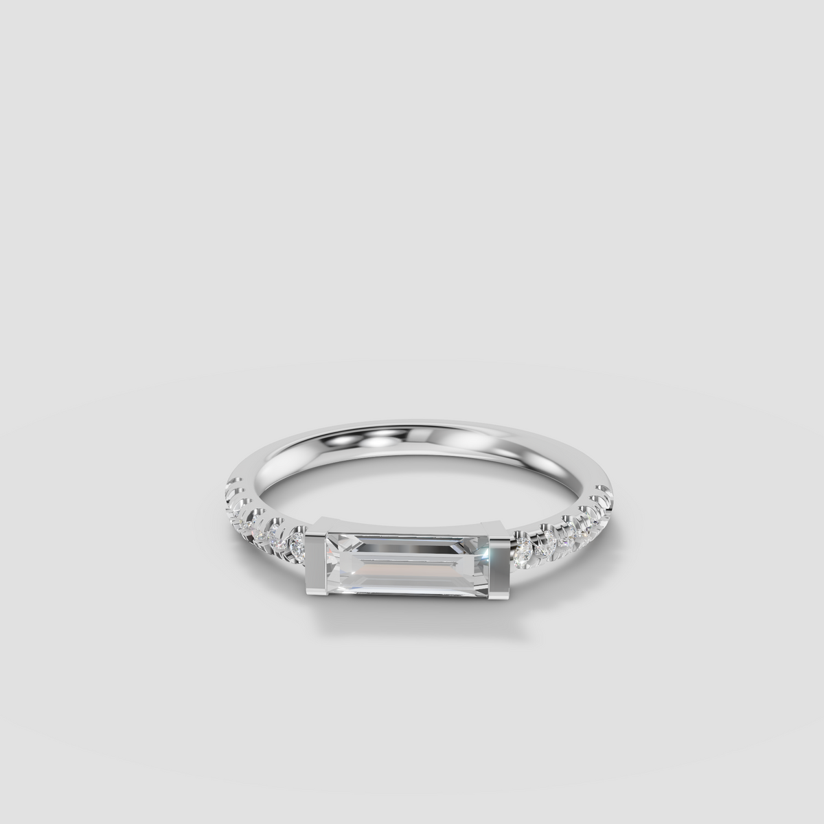 Baguette Diamond Pave Statement Ring in 14K Yellow Gold