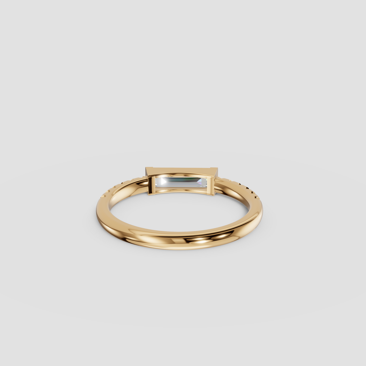 Baguette Diamond Pave Statement Ring in 14K Yellow Gold