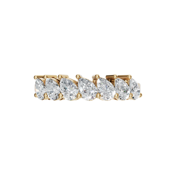 1.07 Ct Pear Lab Diamond Band Ring in 14K Yellow Gold