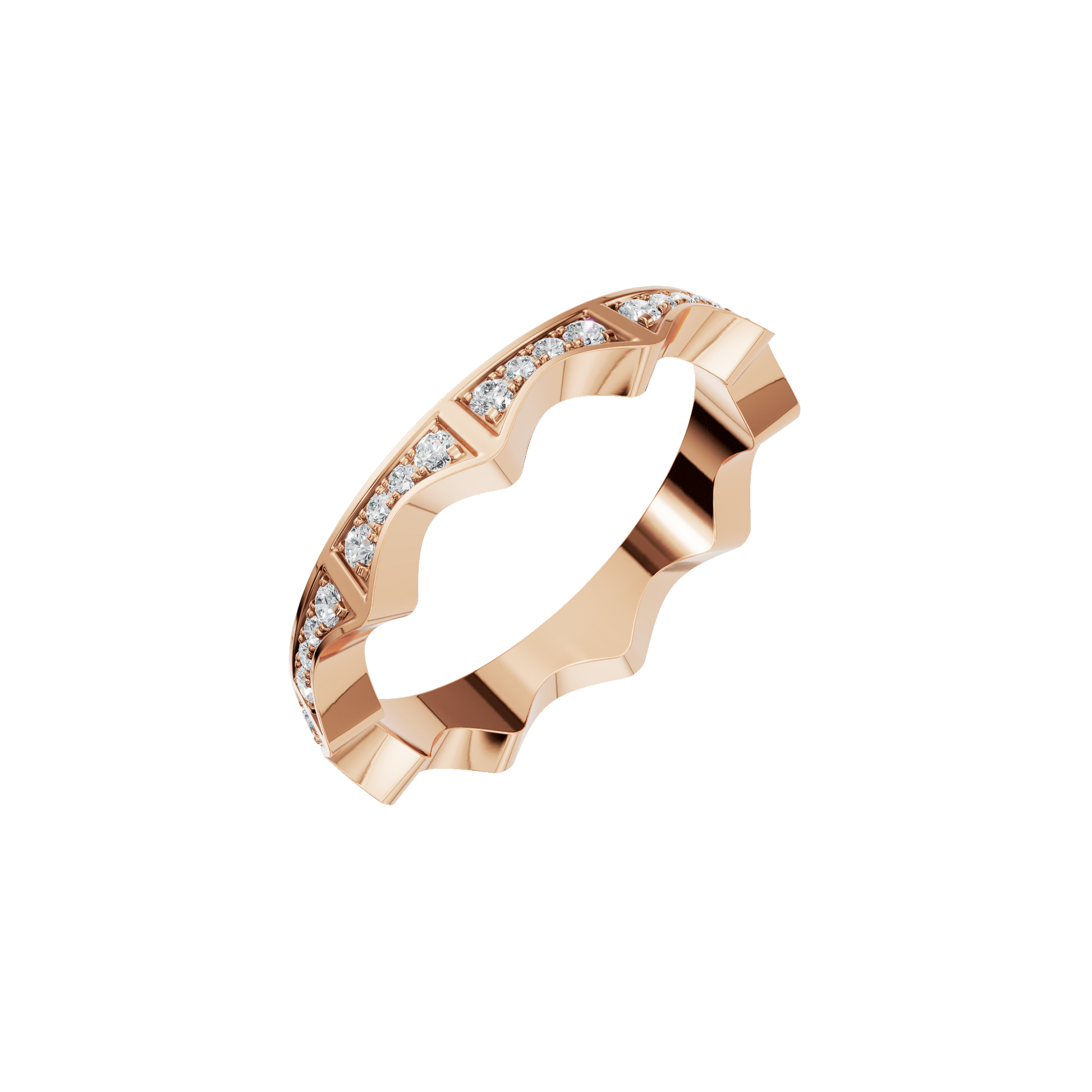 Geometric Curve Lab Grown Diamond Band Ring