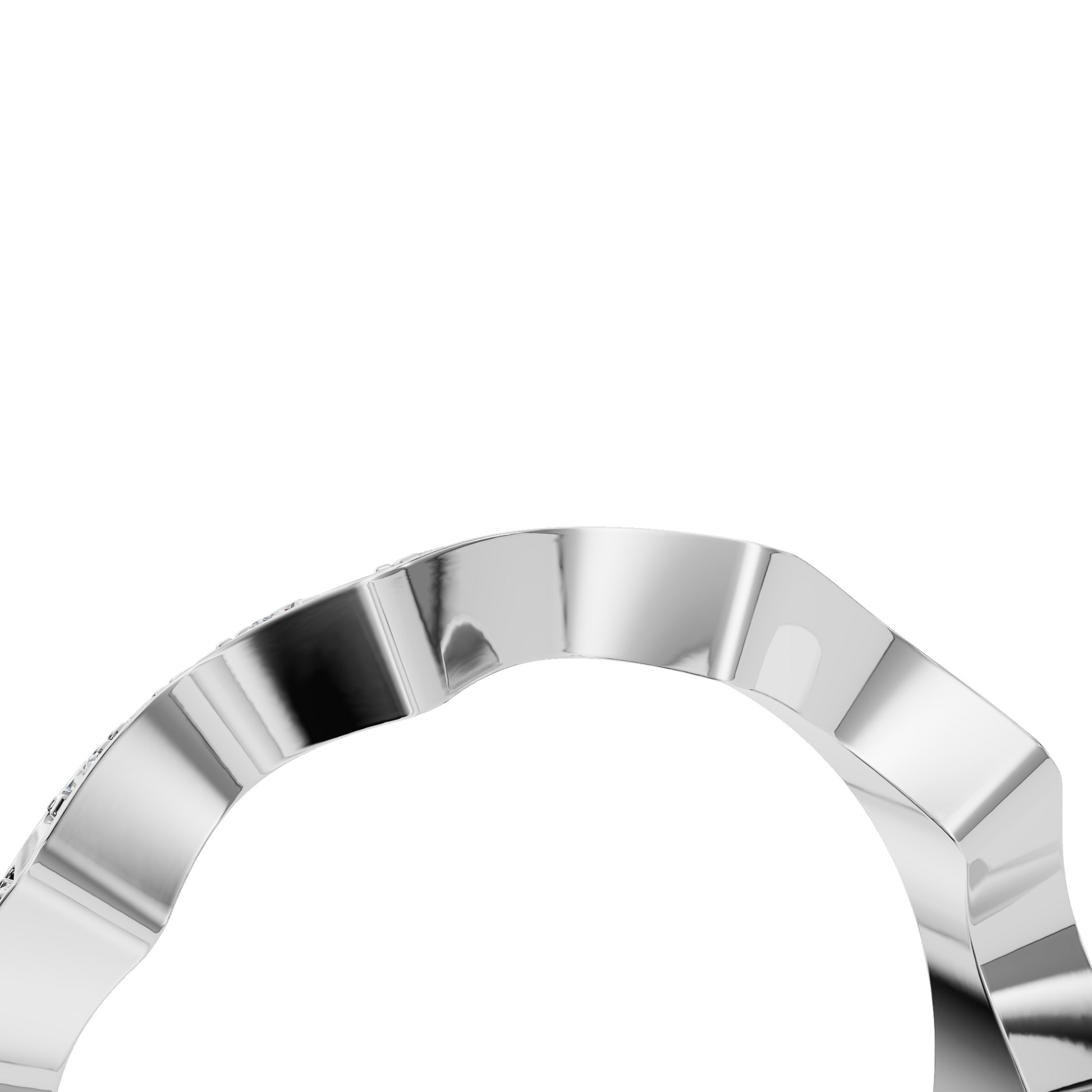 Geometric Curve Lab Grown Diamond Band Ring