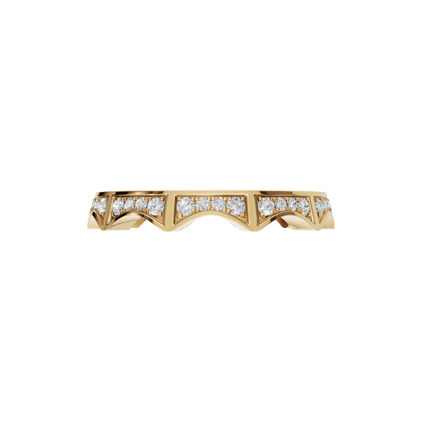 Lab Grown Round Diamond Geometric Band Ring in Gold - Modern Luxury Fine Jewelry