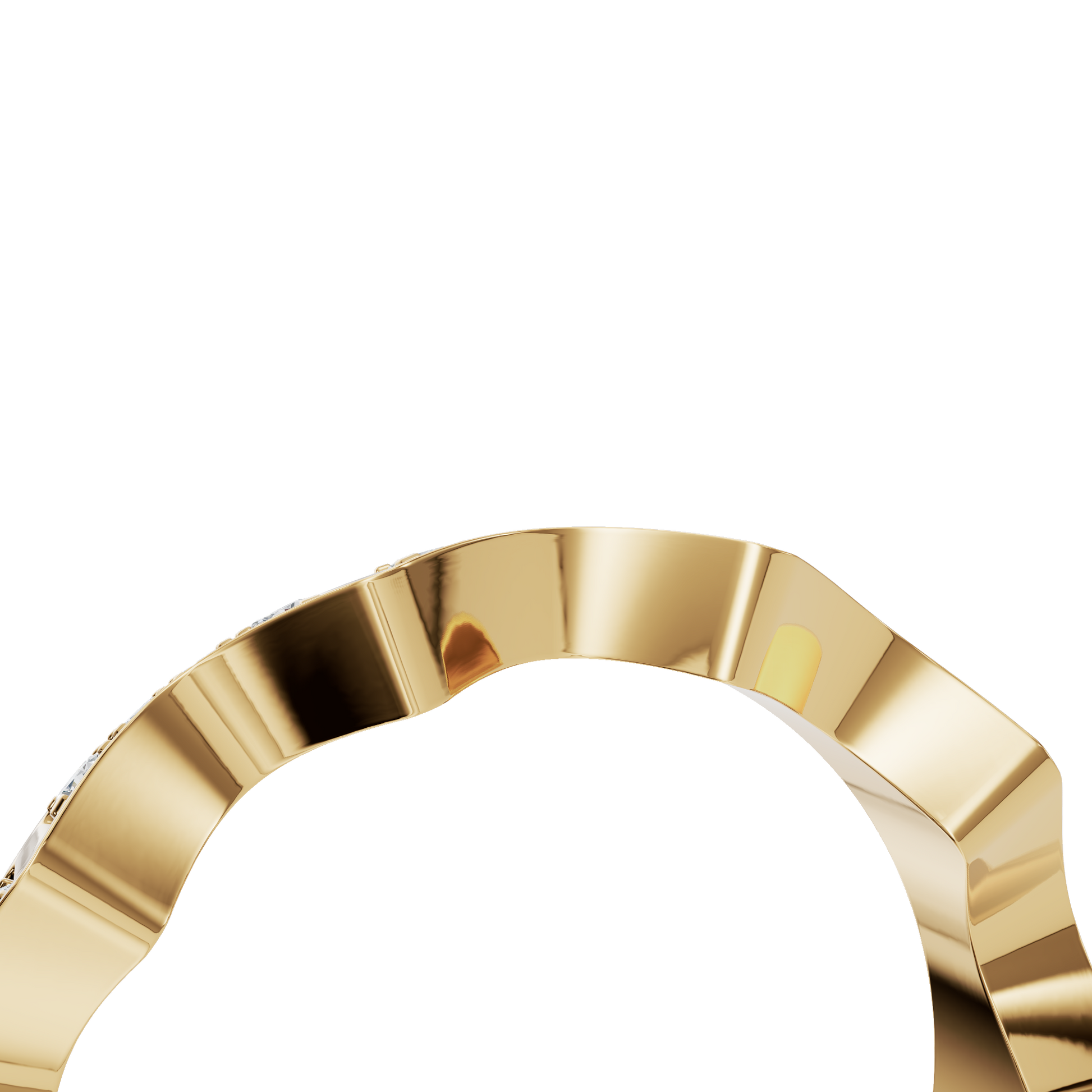 Geometric Curve Lab Grown Diamond Band Ring